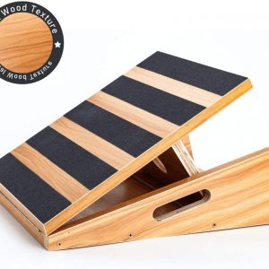 Professional Wooden Slant Board, Adjustable Incline Board and Calf Stretcher, Stretch Board - Extra Side-Handle Design for Portability