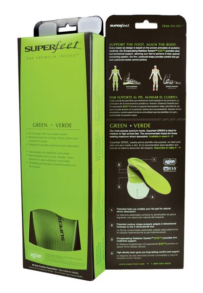 Superfeet GREEN Insoles, Professional 